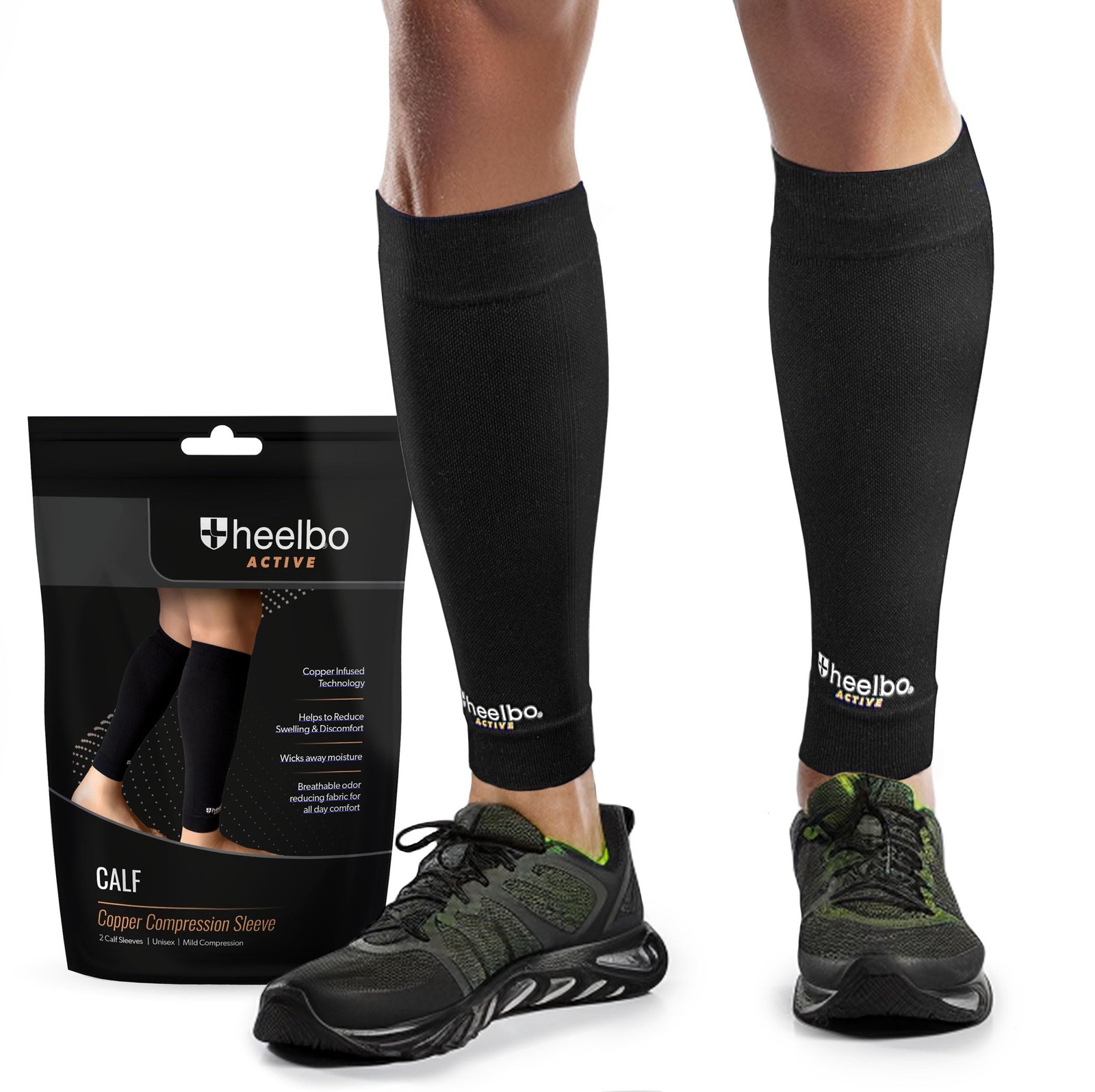 Copper Infused Calf Compression Sleeves Support Muscle Recovery & Blood Circu