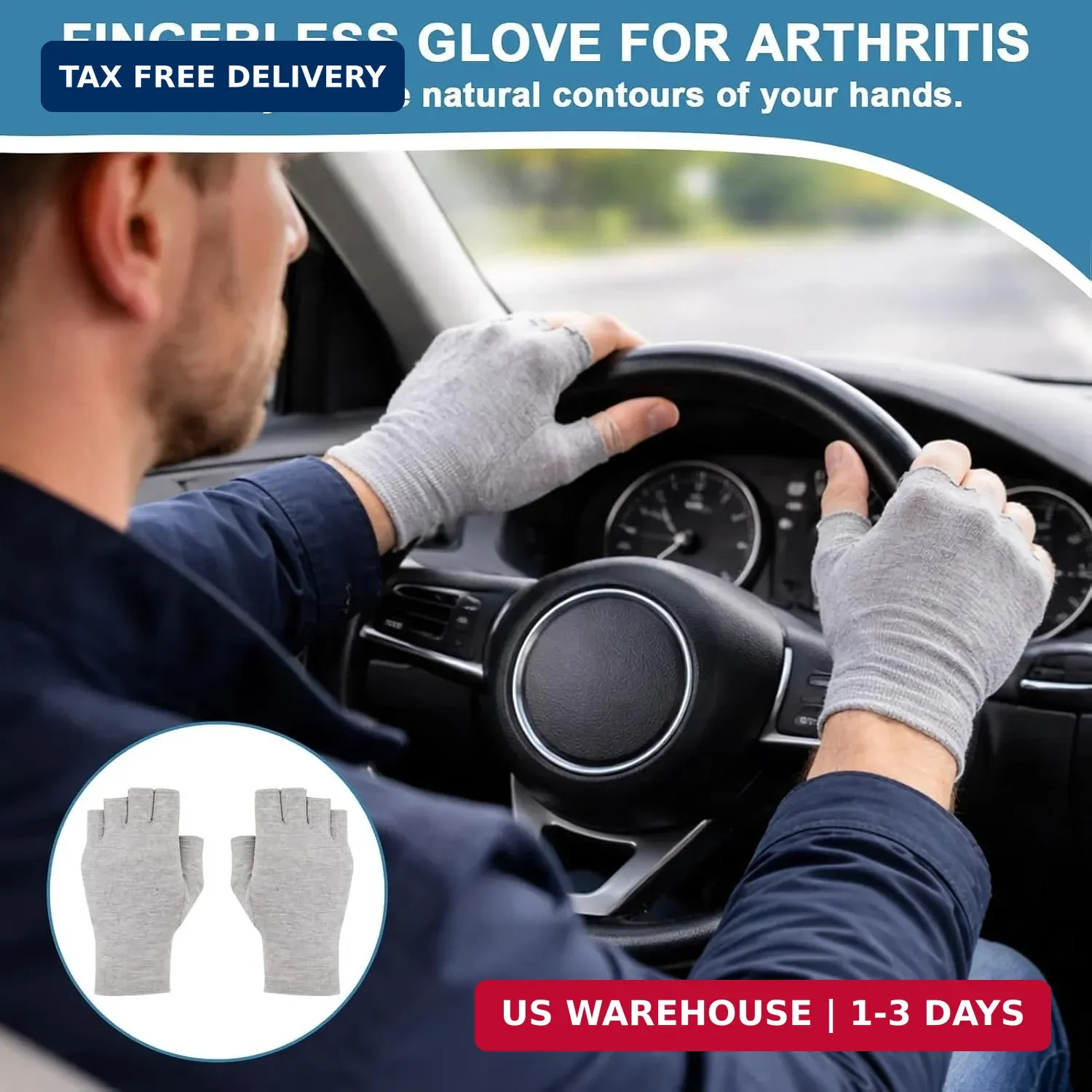Bamboo Compression Gloves, Fingerless Arthritis Gloves, Fingerless Glove for Art