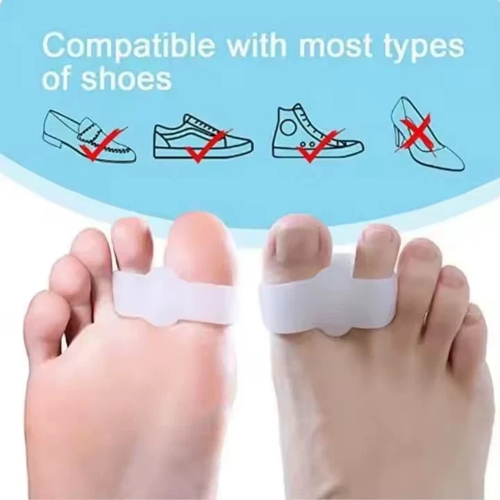 8x Bunion Corrector Toe Separator Gel Sleeve Double Loop Overlapping Toe Relief
