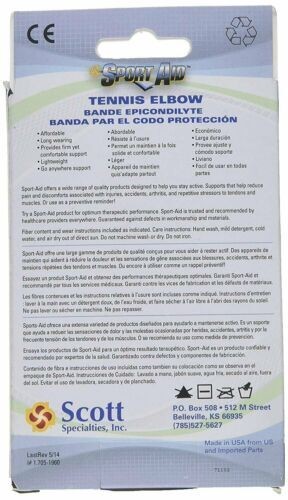 Sport Aid SA1960 Tennis Elbow Brace Support Universal Latex Free Beige Color 1ct