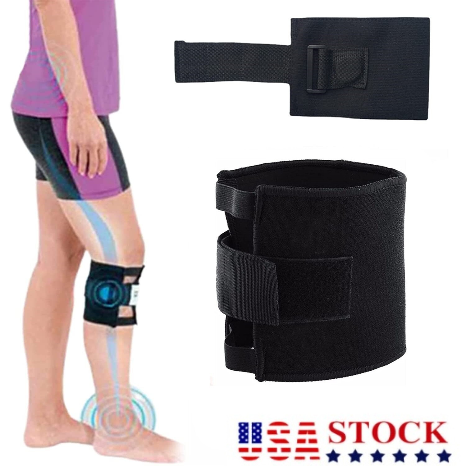 1/ 2Pcs Therapeutic Knee Brace Pressure Point Pad Sciatica Pain Relief Brace US