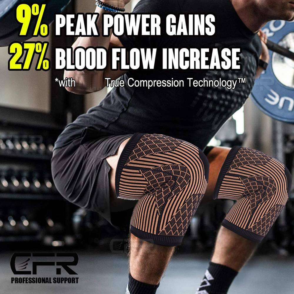 Copper Infused Knee Brace Support Stabilizer Patella Compression Sleeve Wrap CFR