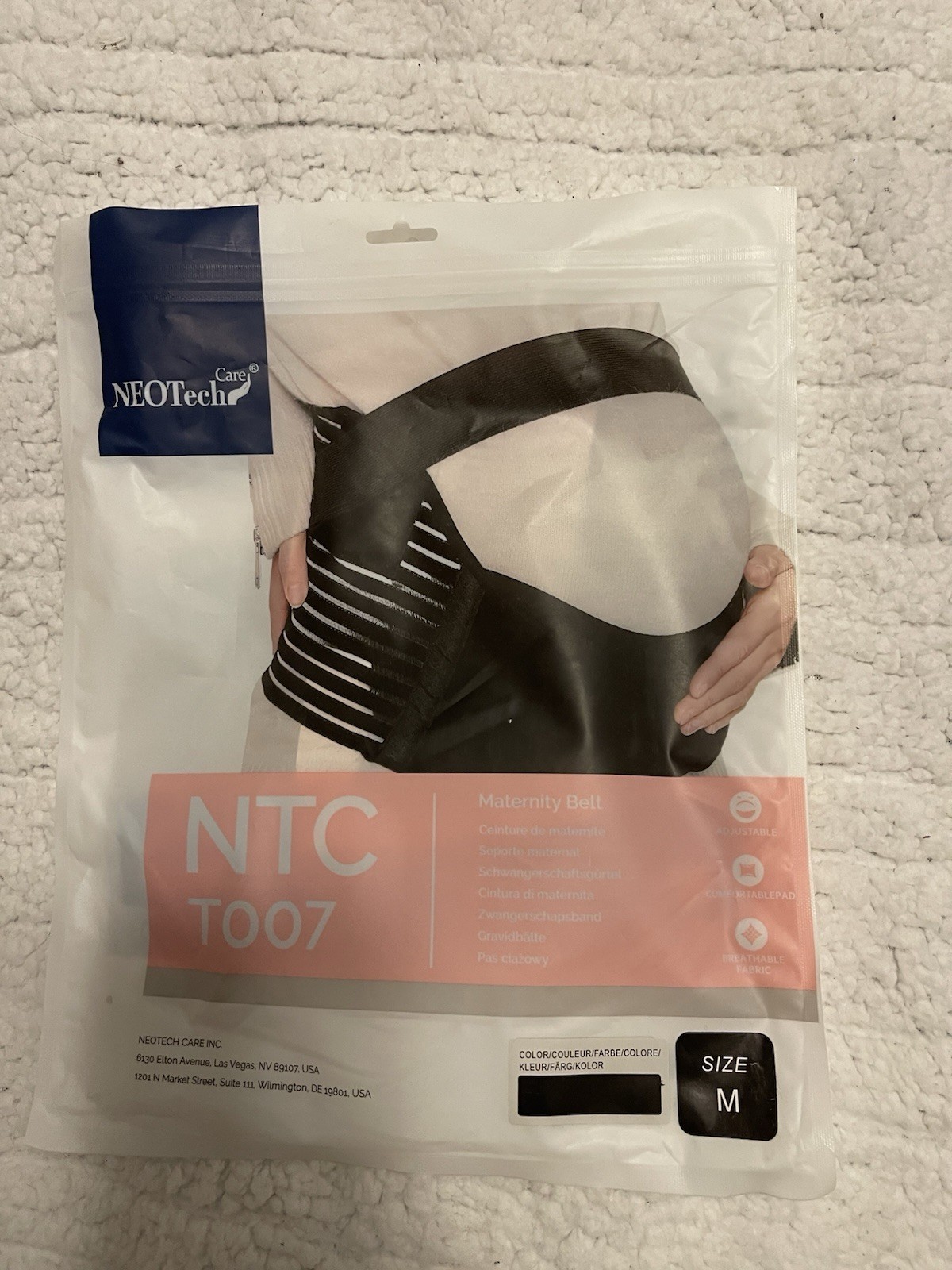 Neo Tech Care MATERNITY BELT / NTC T007 Black Adjustable Straps/NEW