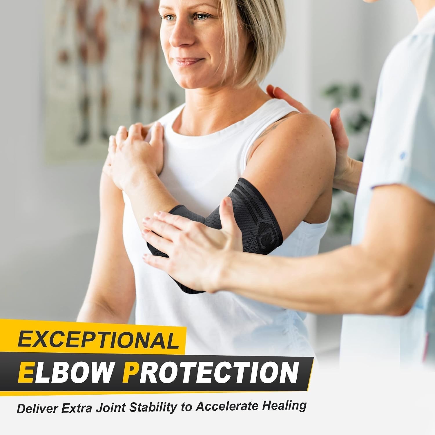 Unisex 3D Knit Elbow Compression Sleeves – Expert Pain Relief & Support – 2 Pack