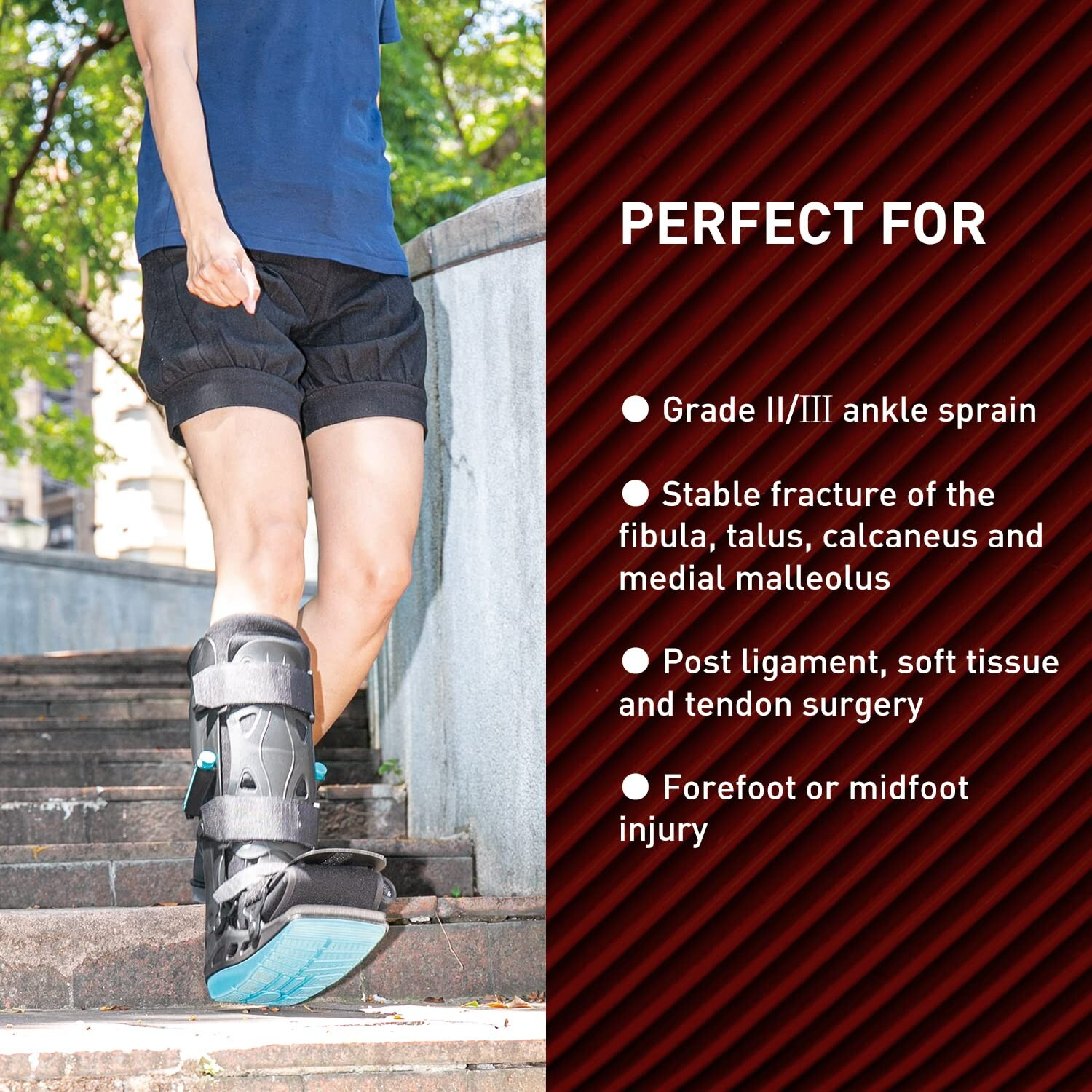 Zoyer Recovery+ 17″ Pro Walker Boot w/ Dual Pumps Small size