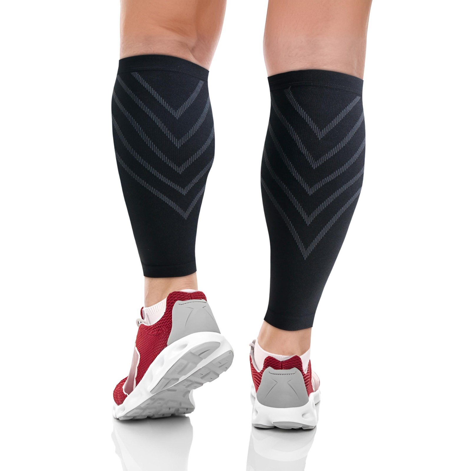 Calf Compression Sleeve Large Black Firm Support For Shin Splints And Leg Cramps