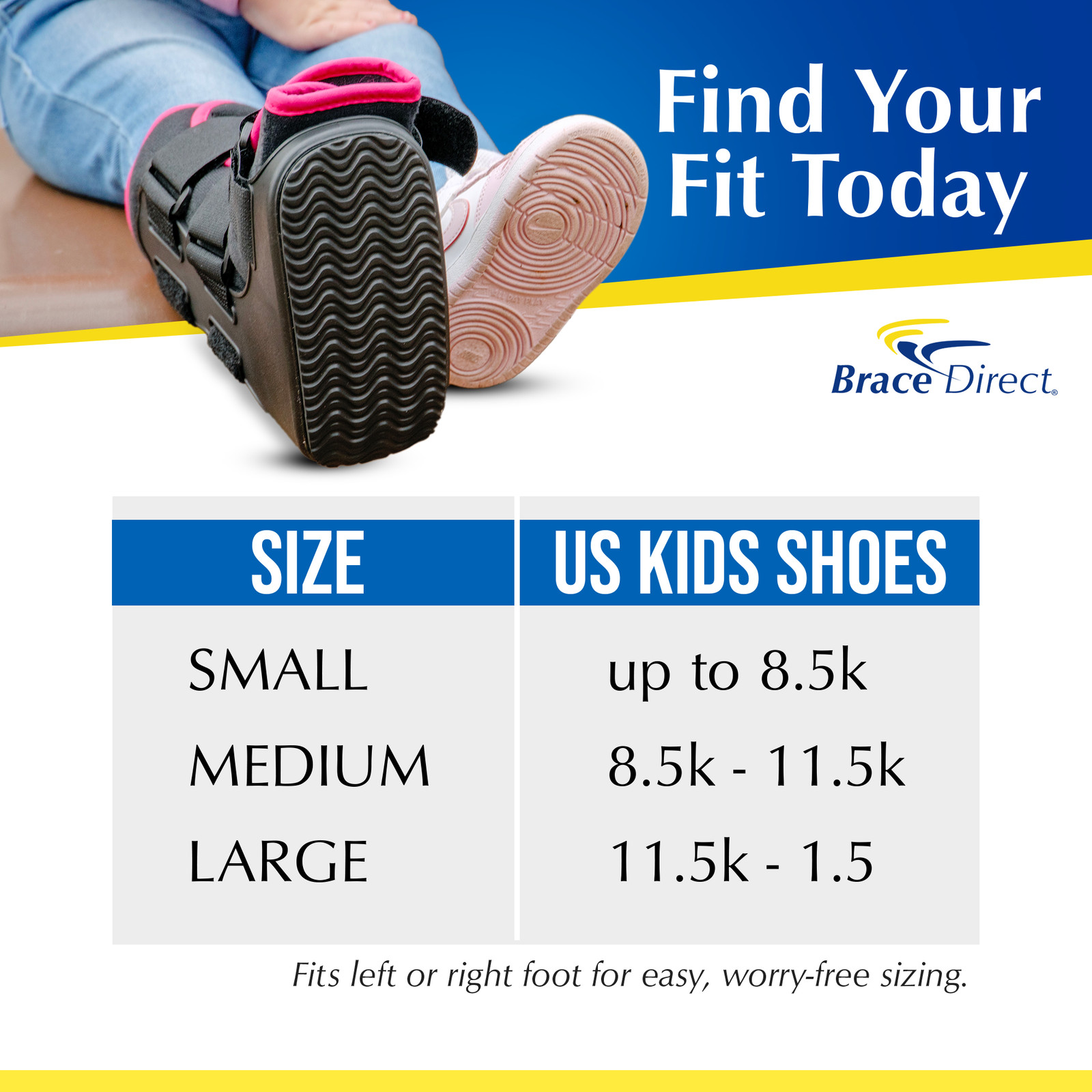 Pediatric Walker Fracture Boot for Kids Broken Toe or Foot, Left or Right Foot