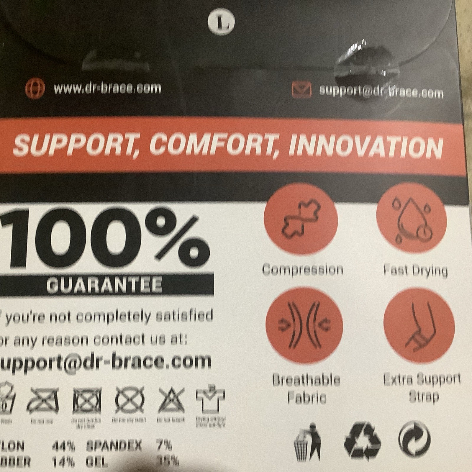 DR.Brace Padded Ankle Brace With ADditional Strap Large New