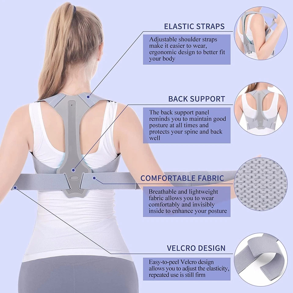 S/M/L Posture Corrector, Adjustable Upper Back Brace for Clavicle Support Unisex