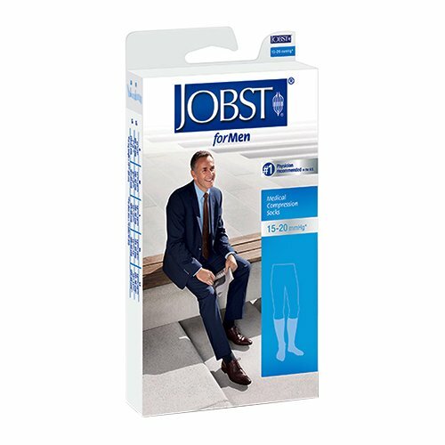 JOBST forMen Ribbed Knee High Socks Closed Toe 15-20mmHg (Khaki) Small
