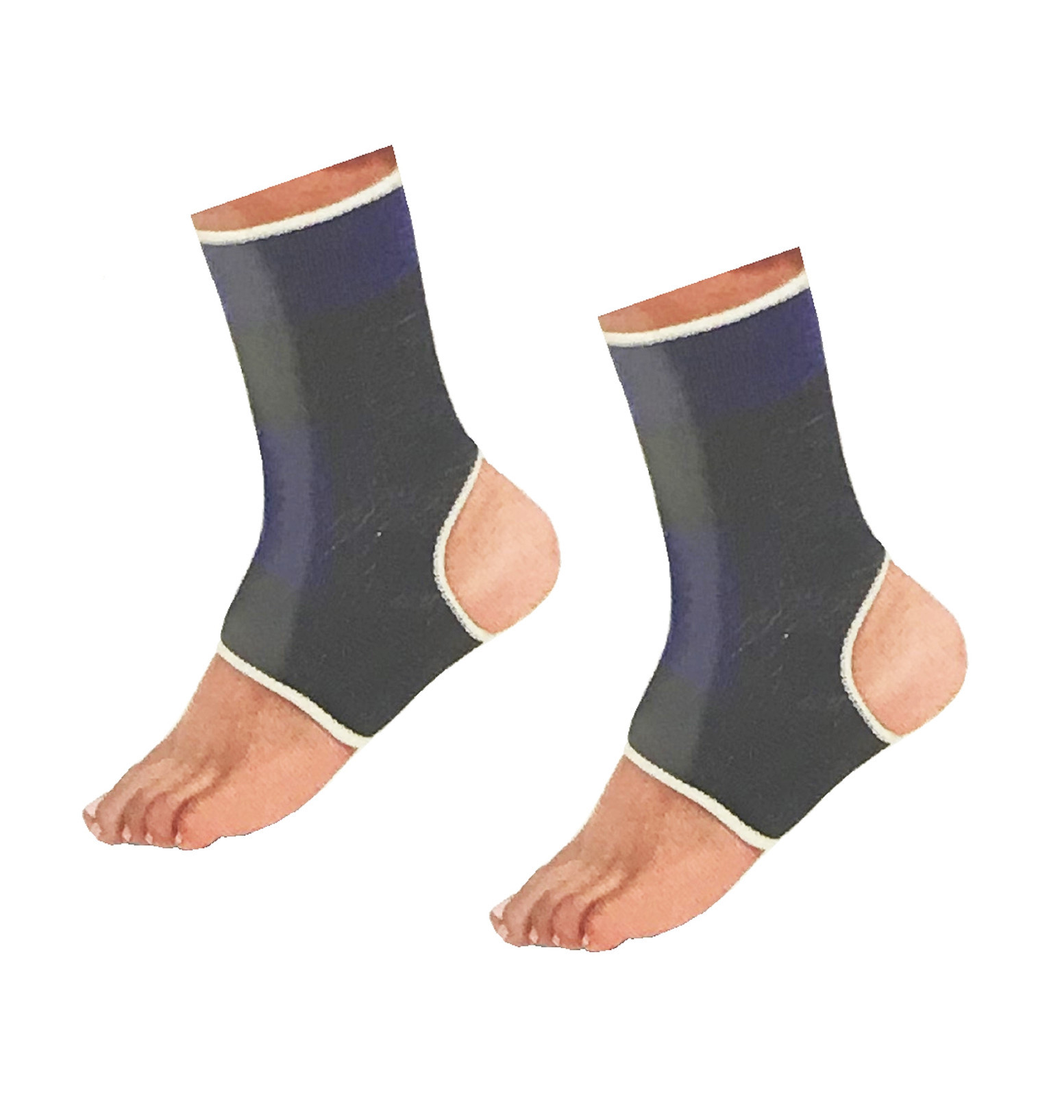 2x Elastic Compression Foot Wrap Ankle Support Brace for Sports Relief Pain Blue
