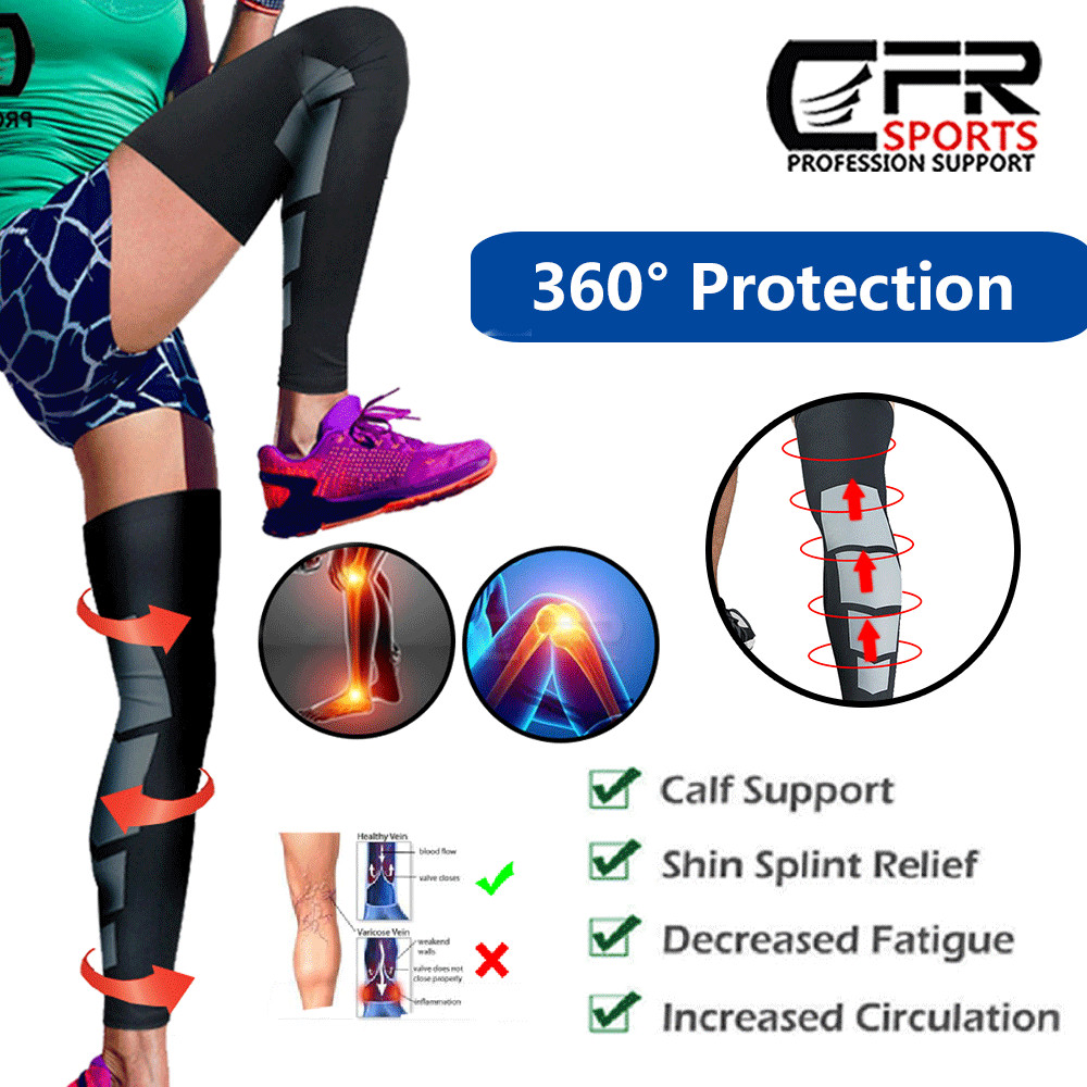 Knee Leg Sleeve Compression Brace Support Sport Pain Arthritis Relief Running HG