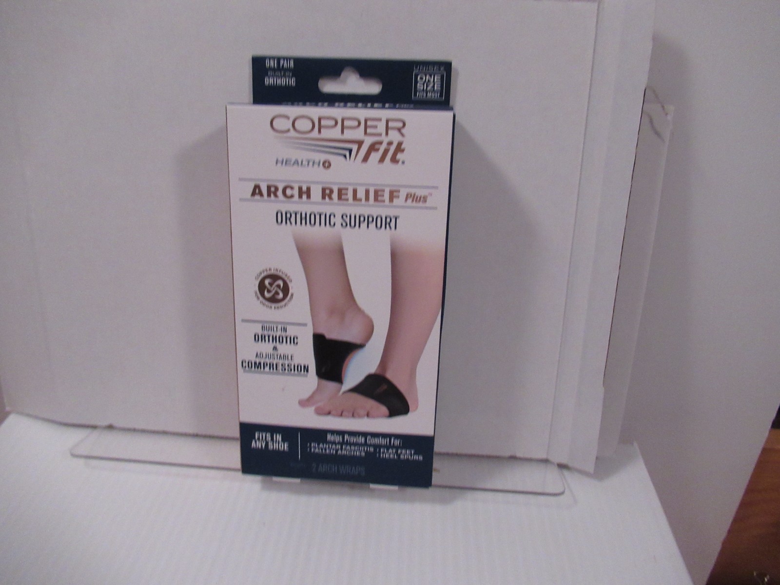 Copper Fit Health Unisex Arch Relief Plus with Built-In Orthotic Support Black
