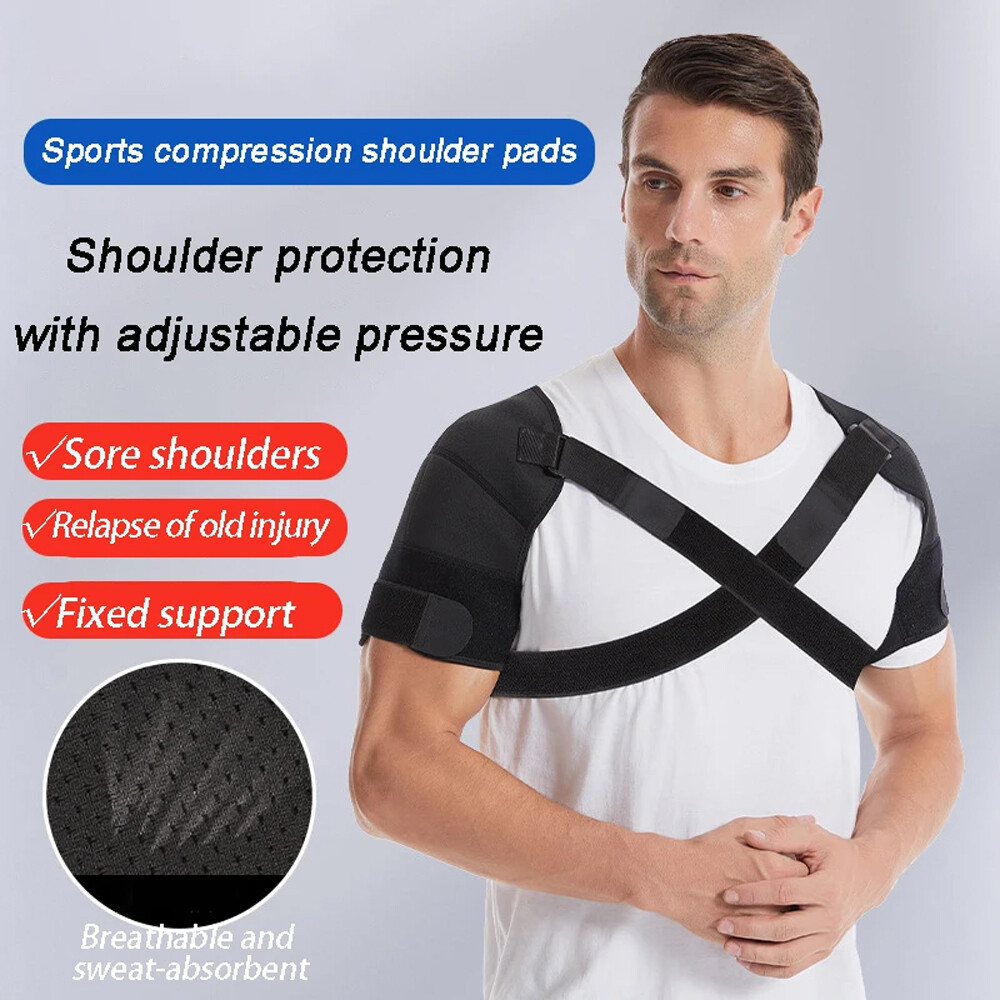 Double Shoulder Brace Torn Rotator Cuff Joint Pain Relief Support Therapy Wrap