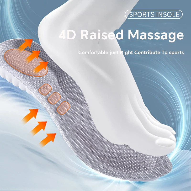 1Pair Sport Insoles Full for Feet PU air cushion Sole Soft Breathable Shock Abso