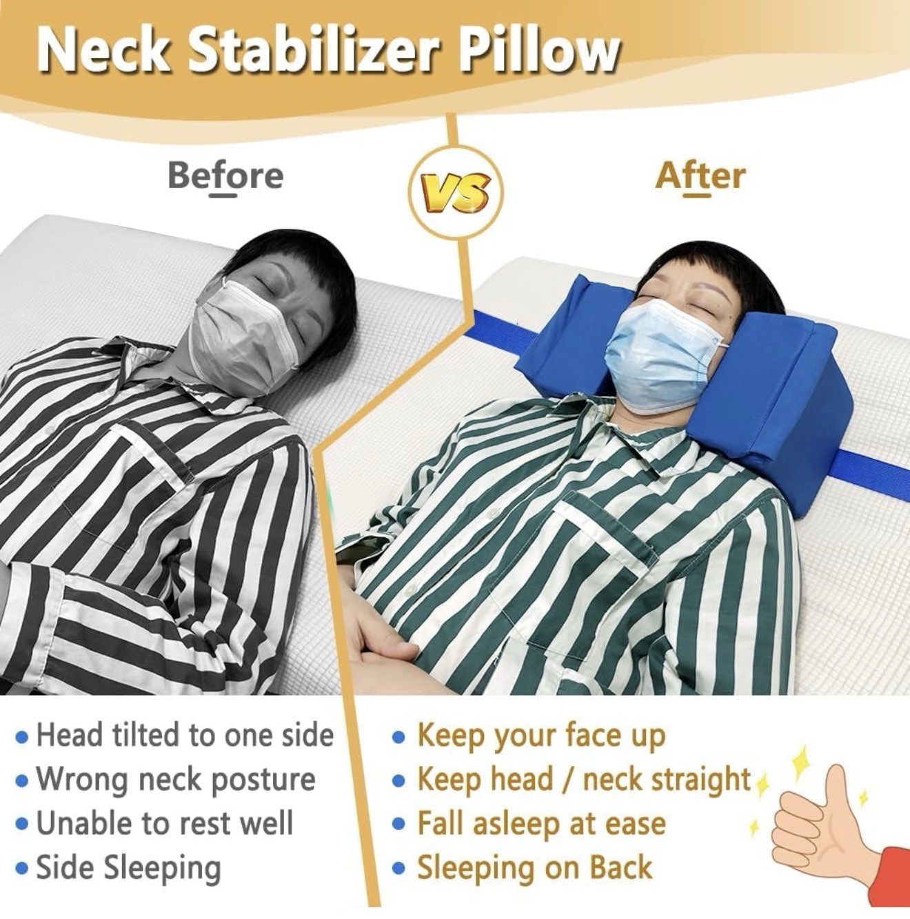 New Neck Stabilizer Head Positioning Pillow Adjustable Support Head Positioner