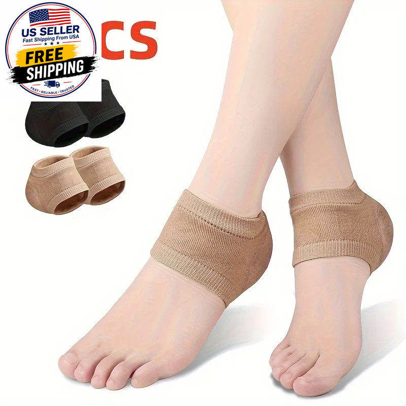 Gel Heel Protector Sleeve Silicone Heel Pads Heel Cups Plantar Fasciitis Support