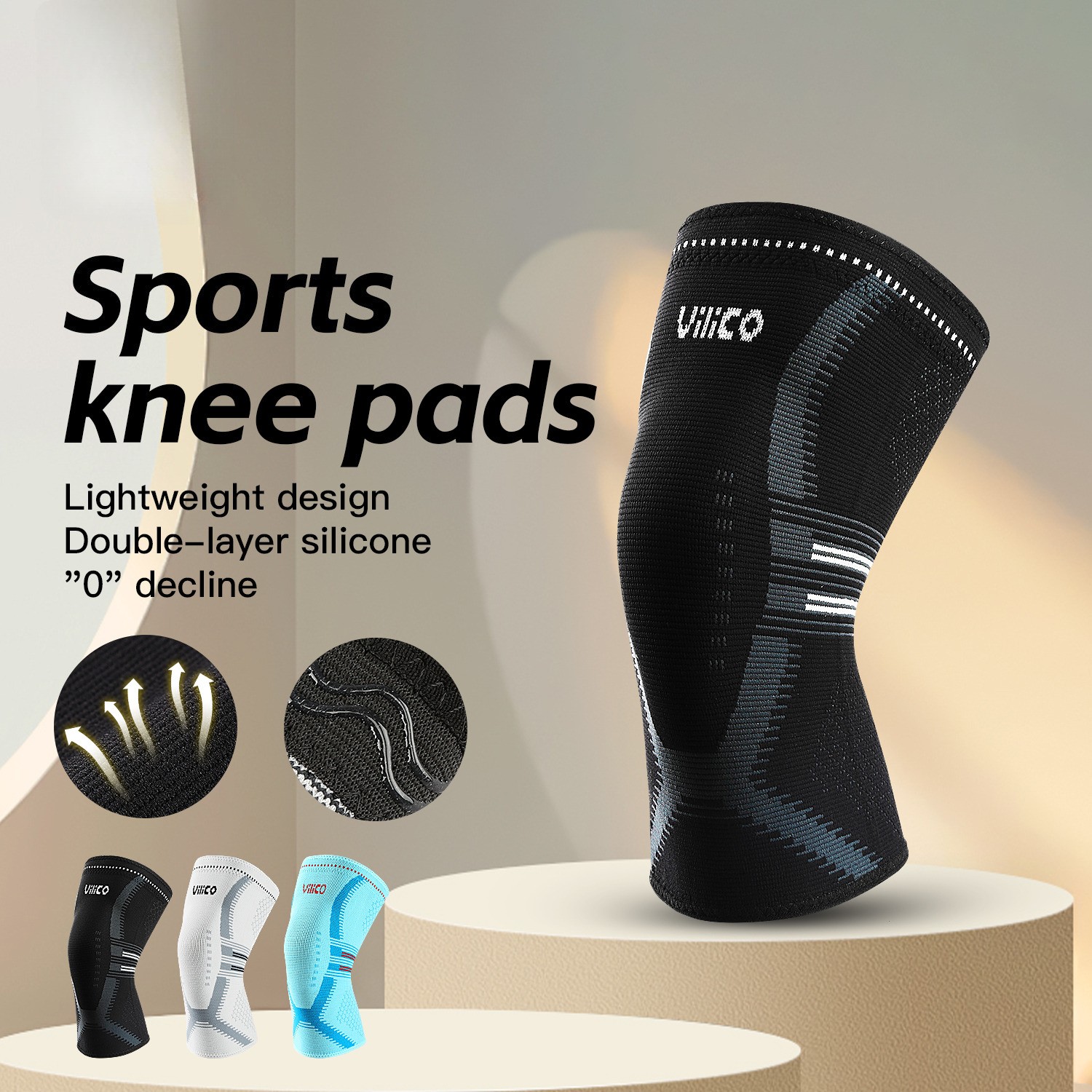 Compression Knee Support Sleeve Knee Pads Basketball Volleyball Sports Protector