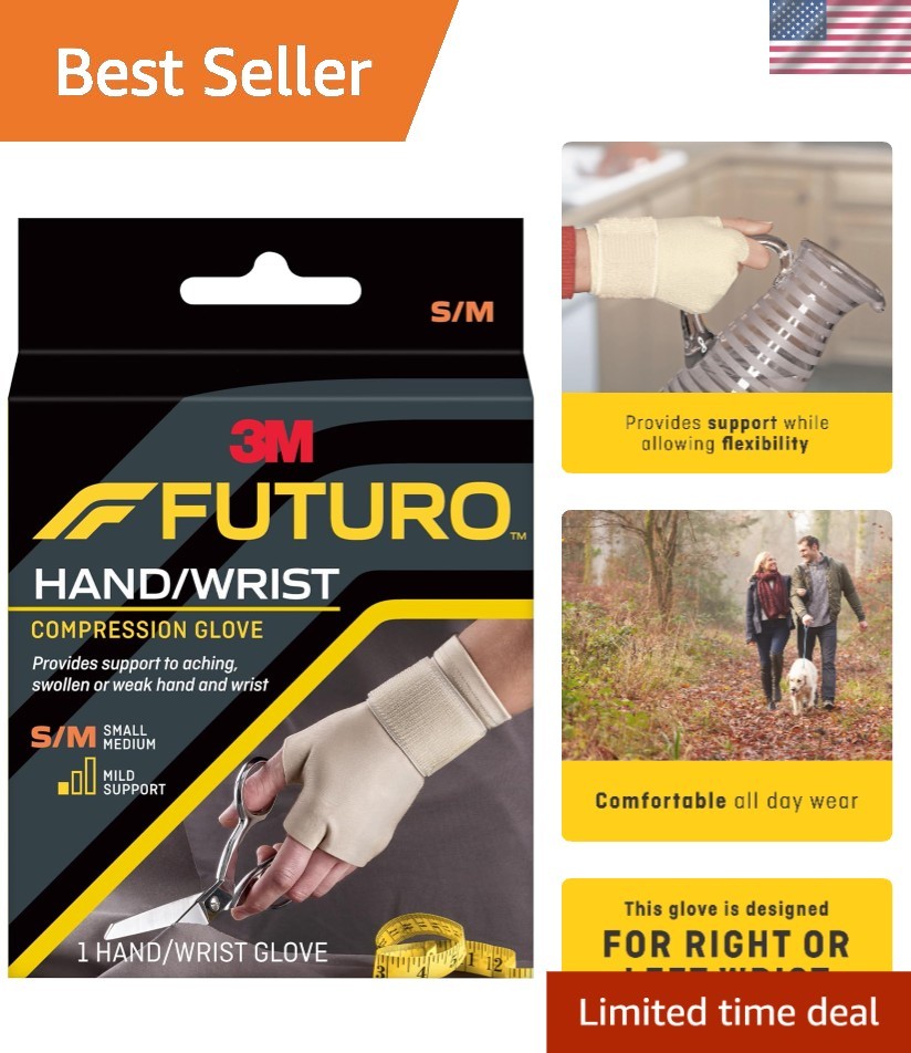 Adjustable Compression Glove – Comfort for Aching Hands & Wrists, Size S/M