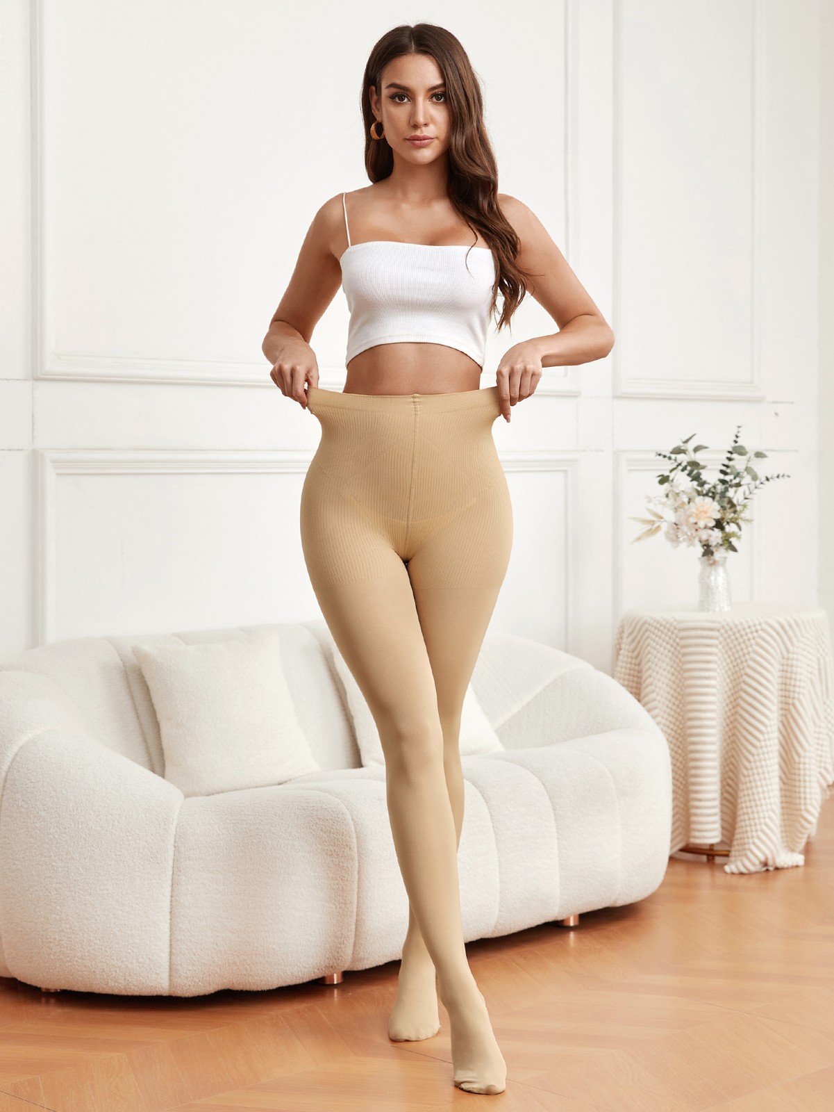 Women Compression Pantyhose Shaping Tights 15-20mmHg Support Opaque Stockings