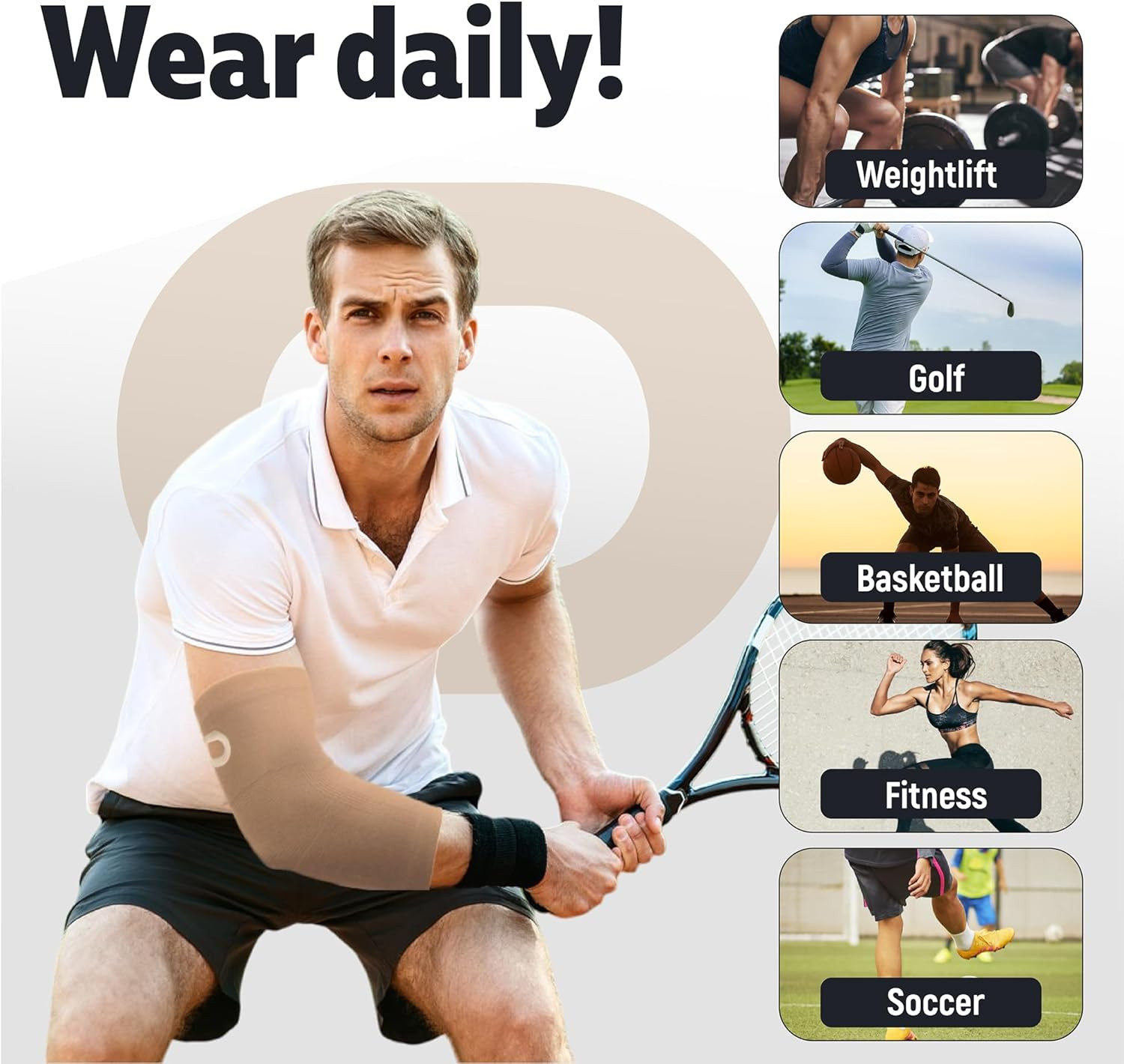 Faja de compresión para codo, soporte para tendinitis, artritis, dolor
