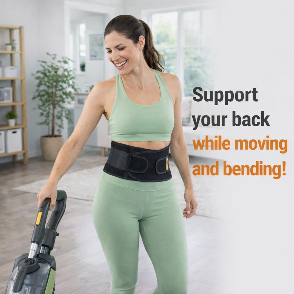 Adjustable Back Brace for Lower Pain Women and L/XL(42-51 in), Black