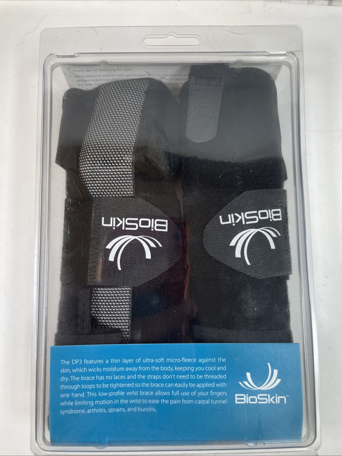 BioSkin DP3 Wrist Brace Right & Left Adjustable Brace Size XL – XXL 8.5” – 10”