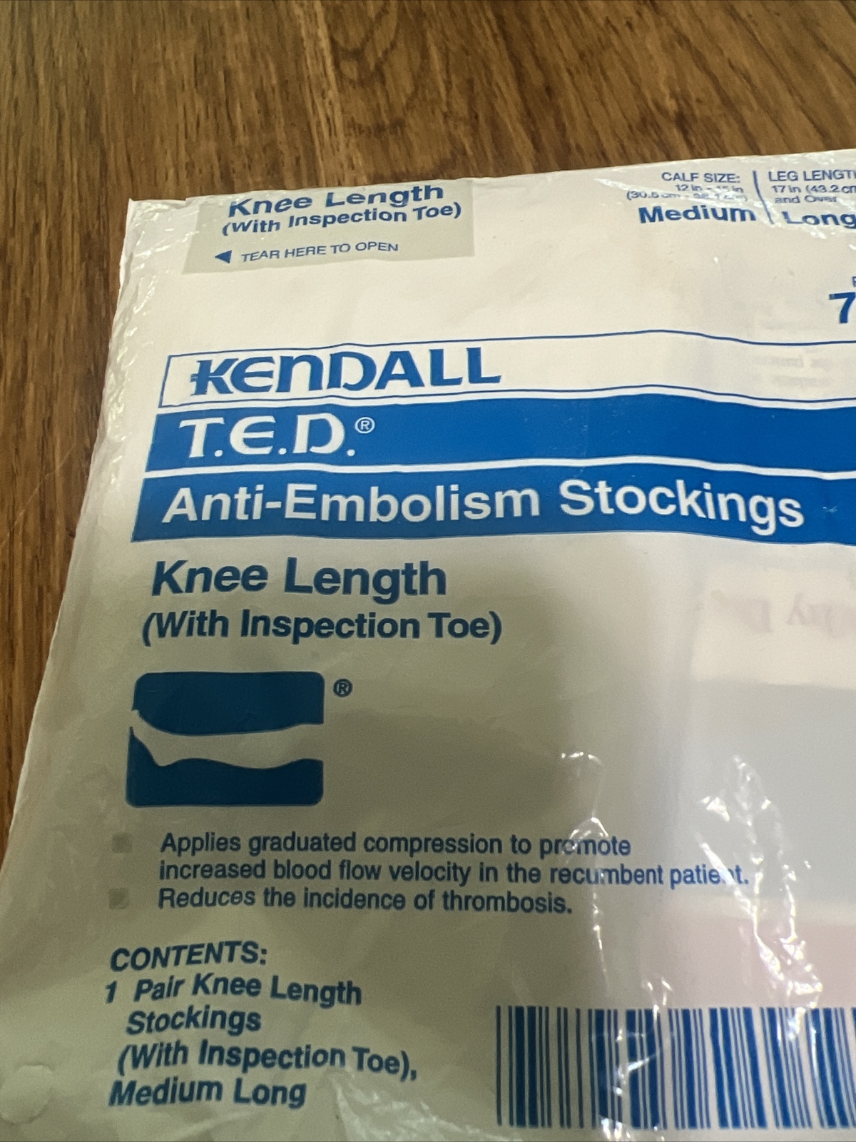 Kendall TED Knee Length Anti Embolism Stockings Medium/Long Length – One pair