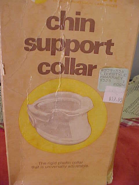 Chin Support Collar Rigid Plastic is Universally Adjustable White New Old Stock