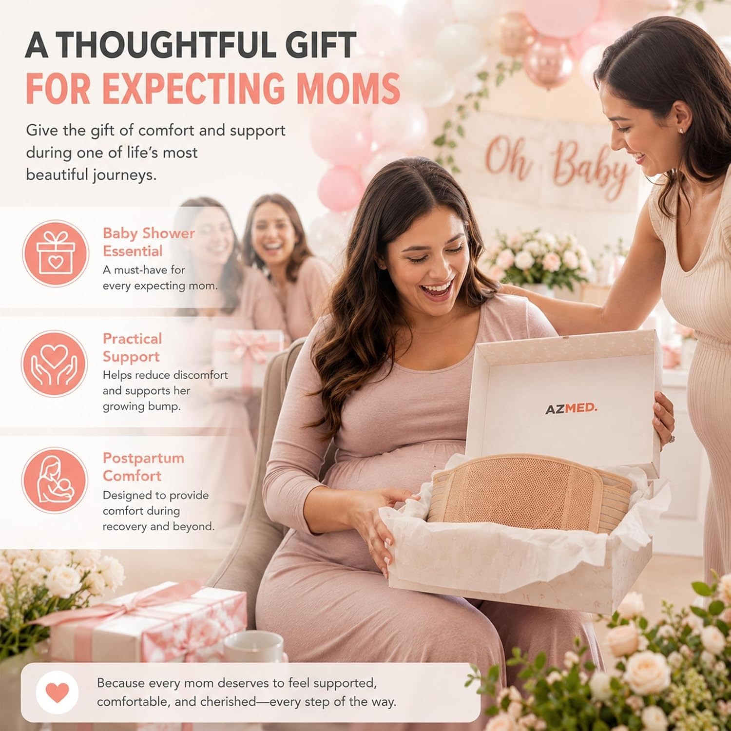Maternity Belt Back Support – Adjustable Abdominal Binder for Pregnancy – Bel…