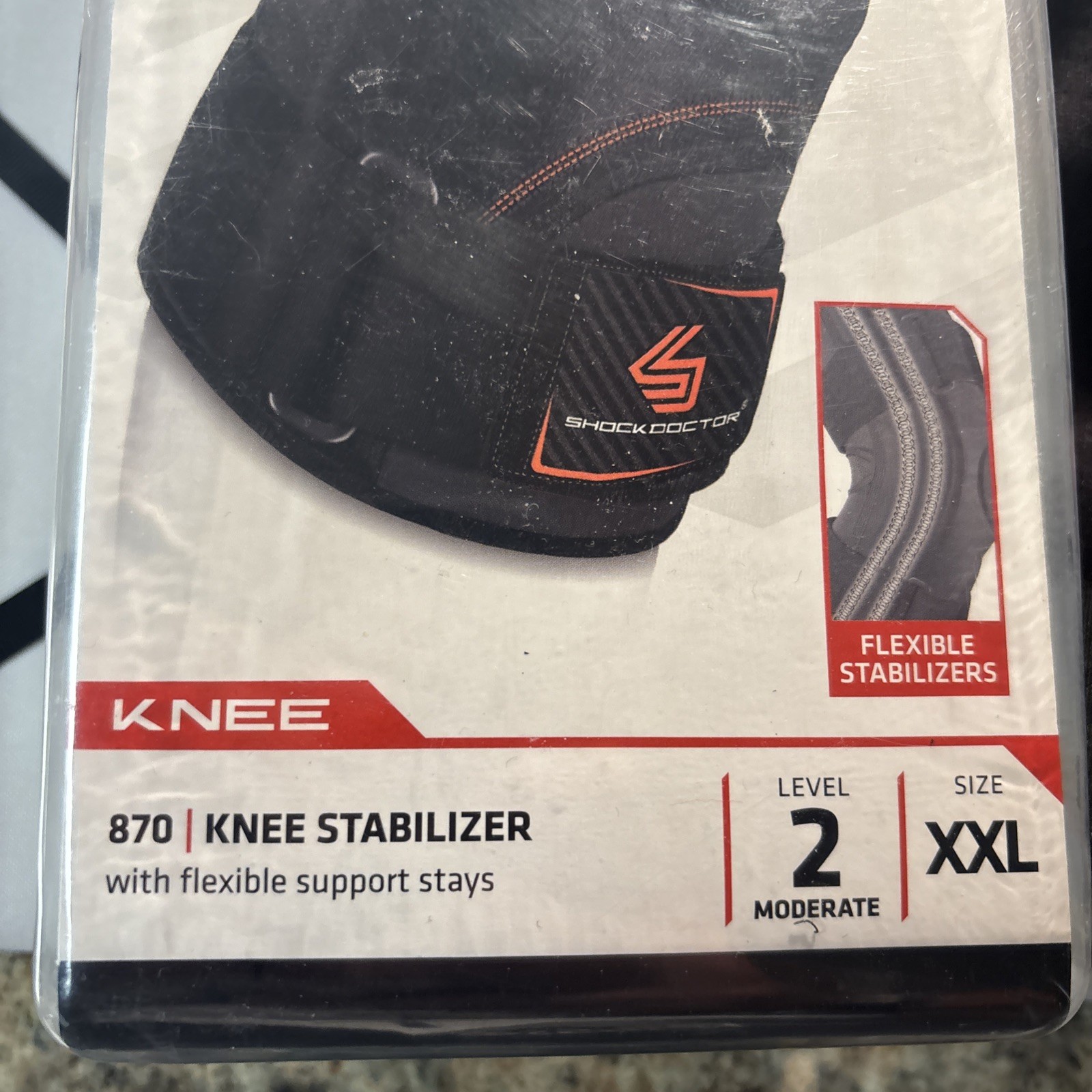 XXL SHOCK DOCTOR Level 2 Adult Knee Stabilizer please read description
