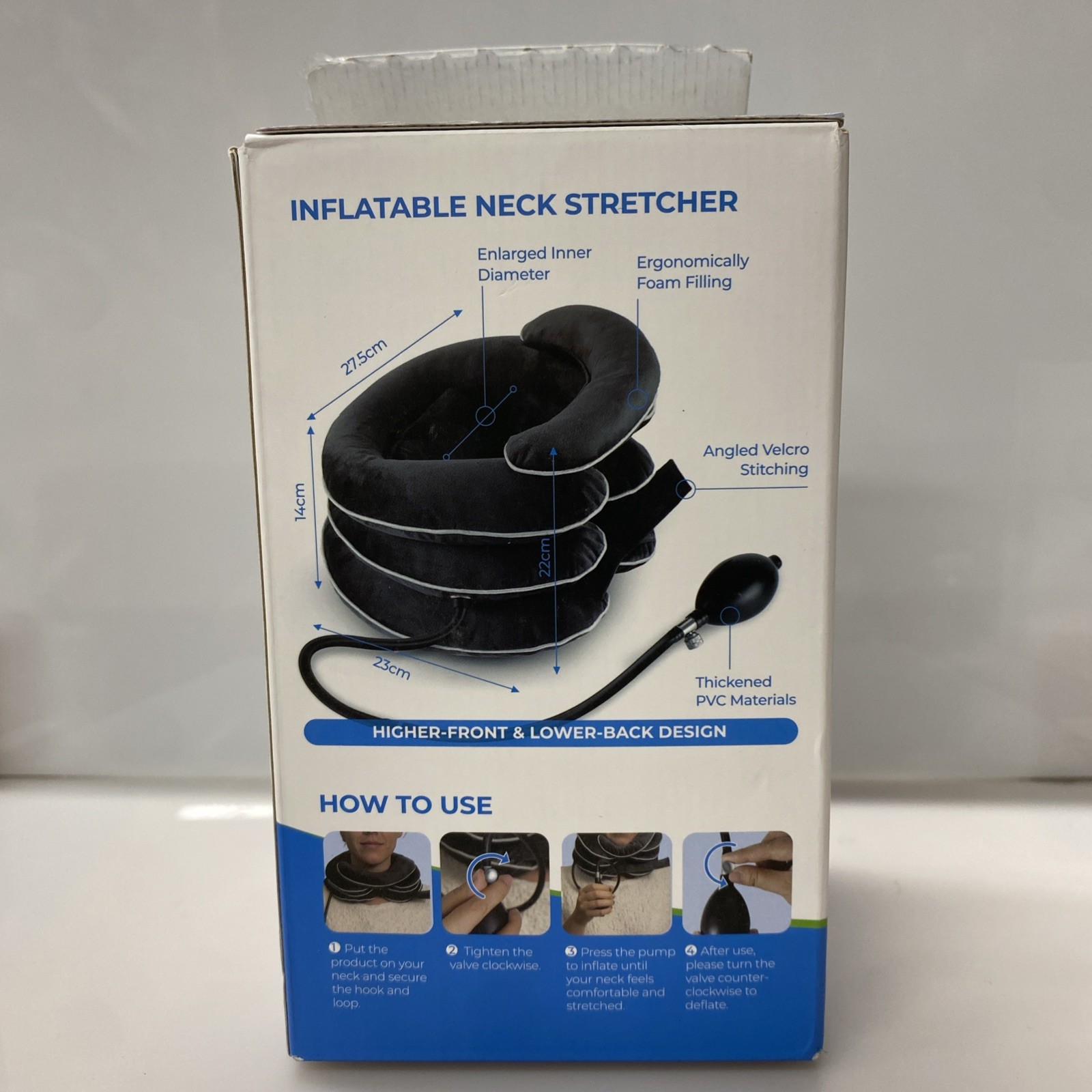 OPEN Box! – Auvon Inflatable Neck Stretcher For Cervical Traction 3 Layer Black