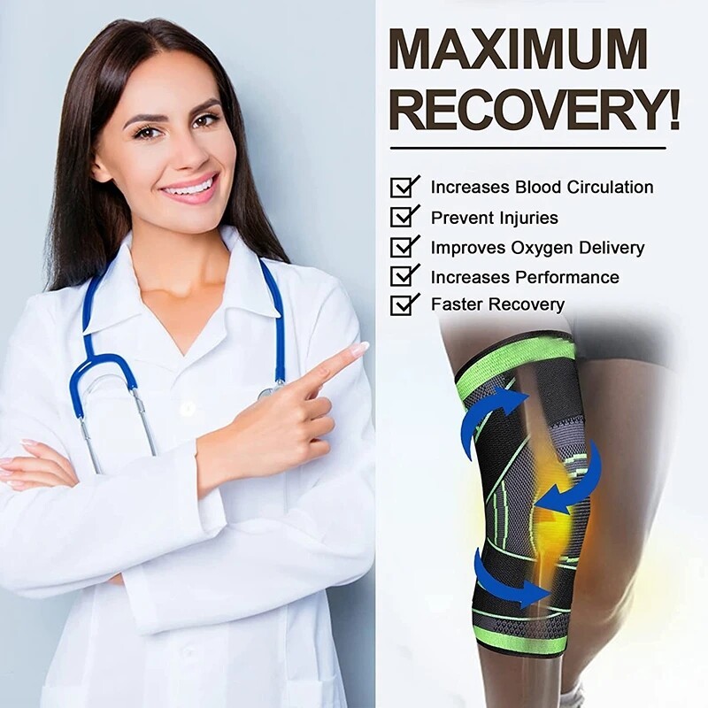 Compression Sleeve Knee Brace Elastic Support Pads Knee Protector Sports Fitness