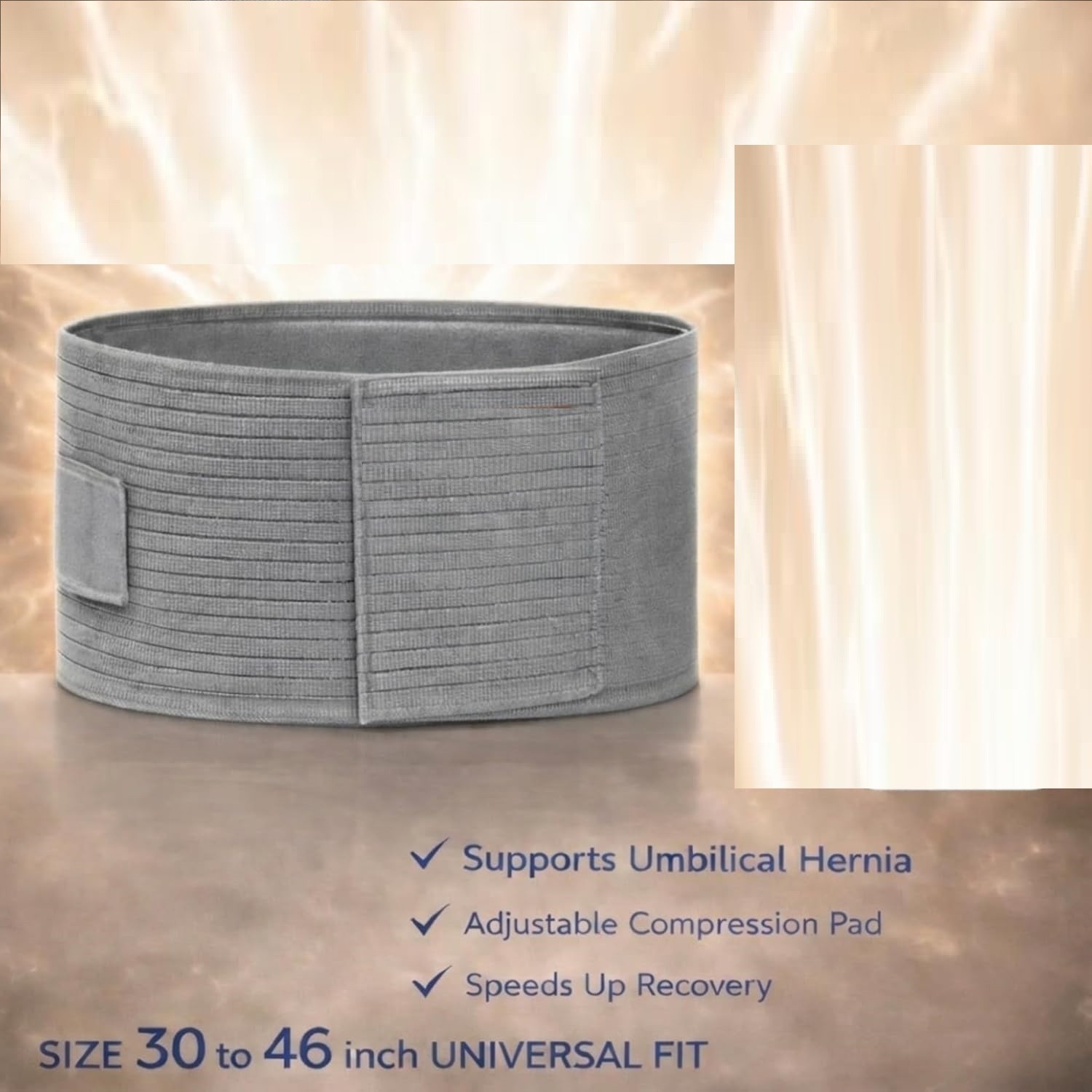 Umbilical Hernia Belt Hernia Support Brace with Removable Compression Pad 5in
