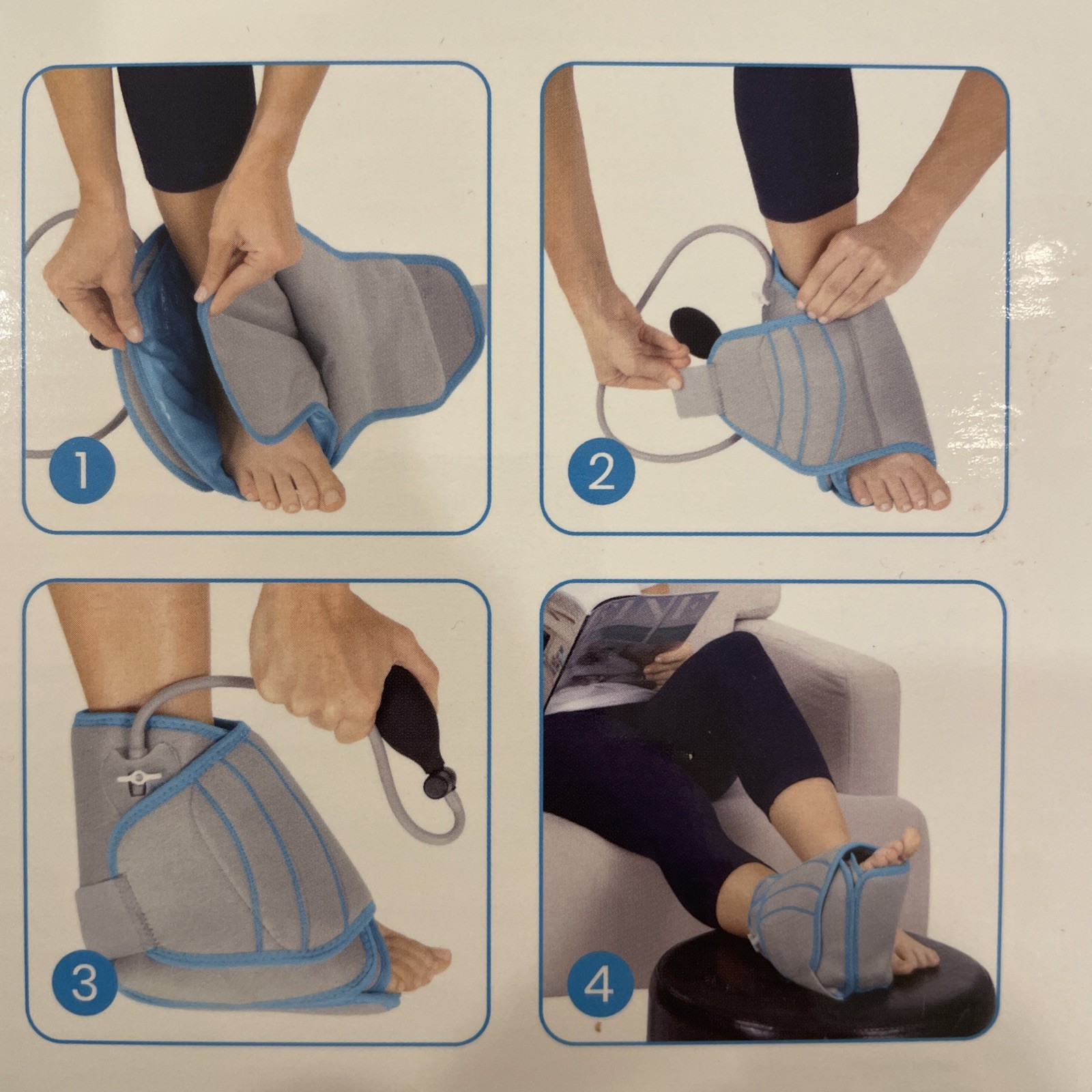 Vive Ankle Compression Ice Wrap integrated Arctic FlexIce Pack Men 6.5-14 W:5-12