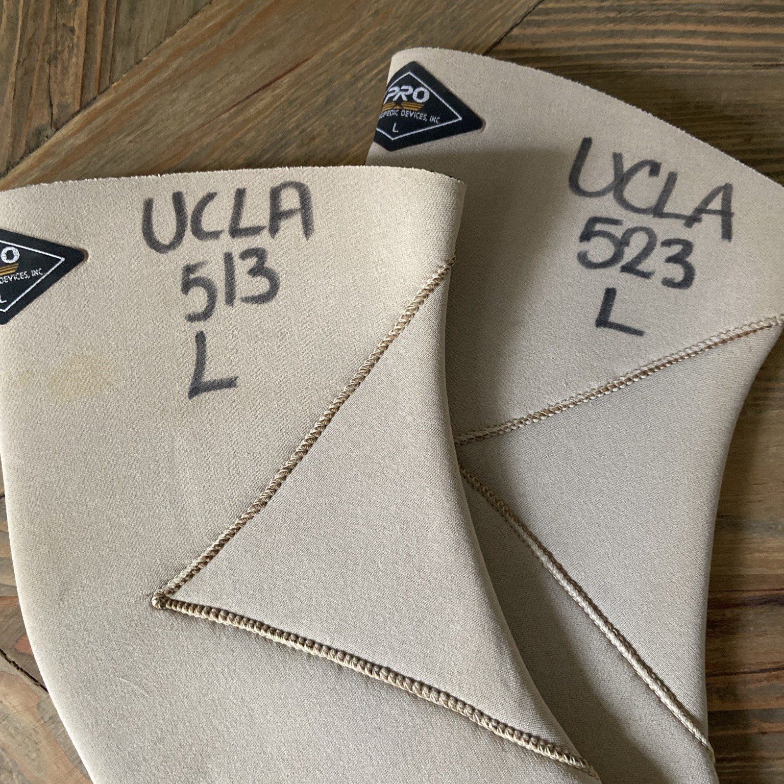 Vintage 1980s UCLA Volleyball Team Issued Pro Orthopedic Knee Sleeves Large NOS