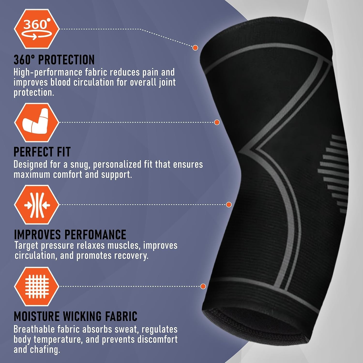 2 Pack Elbow Compression Sleeves – Lightweight Support for Active Lifestyles
