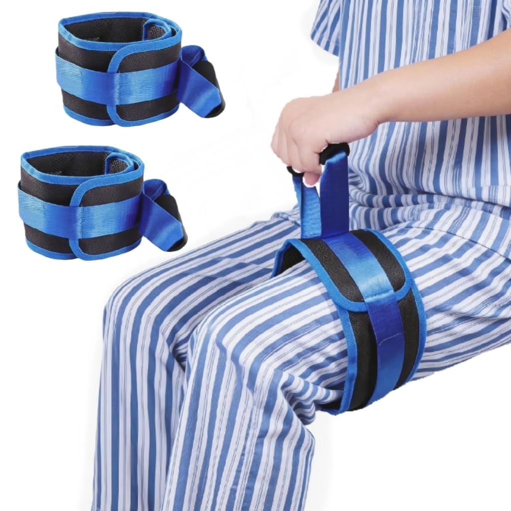 Leg Lifter Strap for Elderly & Disabled, Rigid Hand Strap & Foot Loop Mobility T