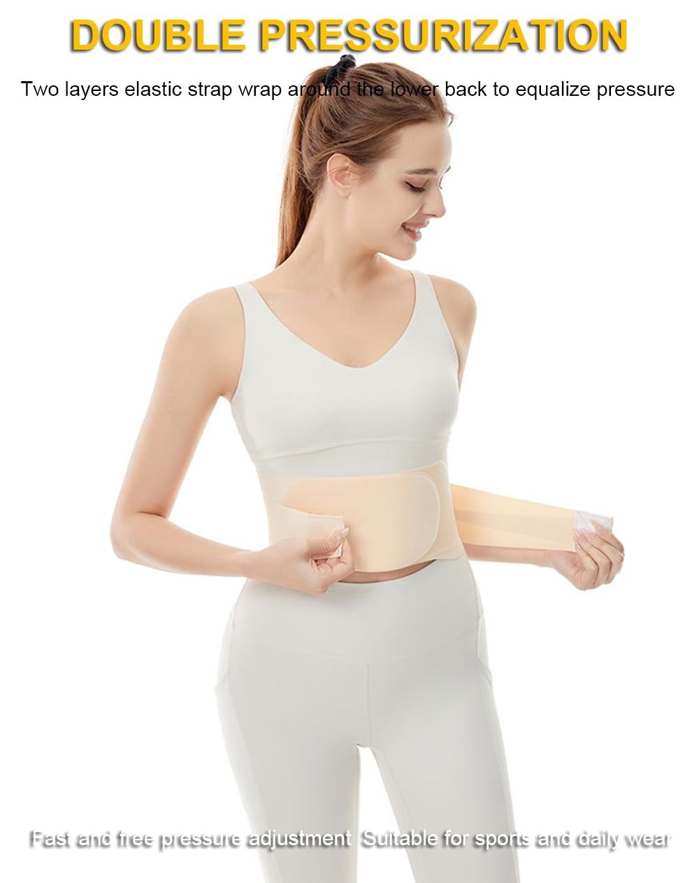 Super Thin Back Brace for Lower Pain Women Men, Lumbar X-Large, Beige