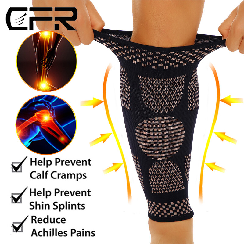 CFR Copper Compression Calf Sleeve Leg Splint Support Brace Run Sport Shin Socks