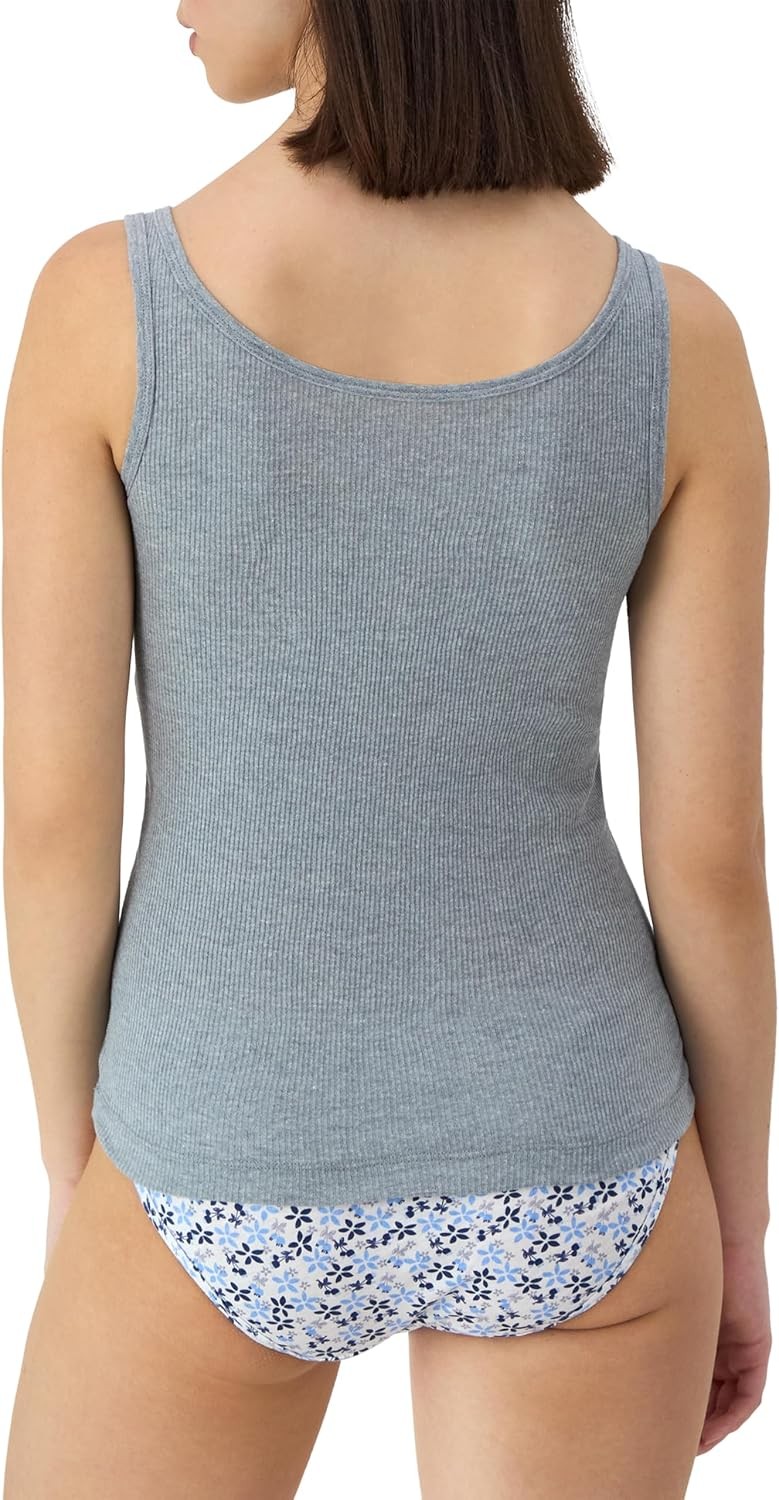 Hanes Women’s Originals Ribbed Tank Pack, Soft Cotton Rib Tank Tops for Women, 4