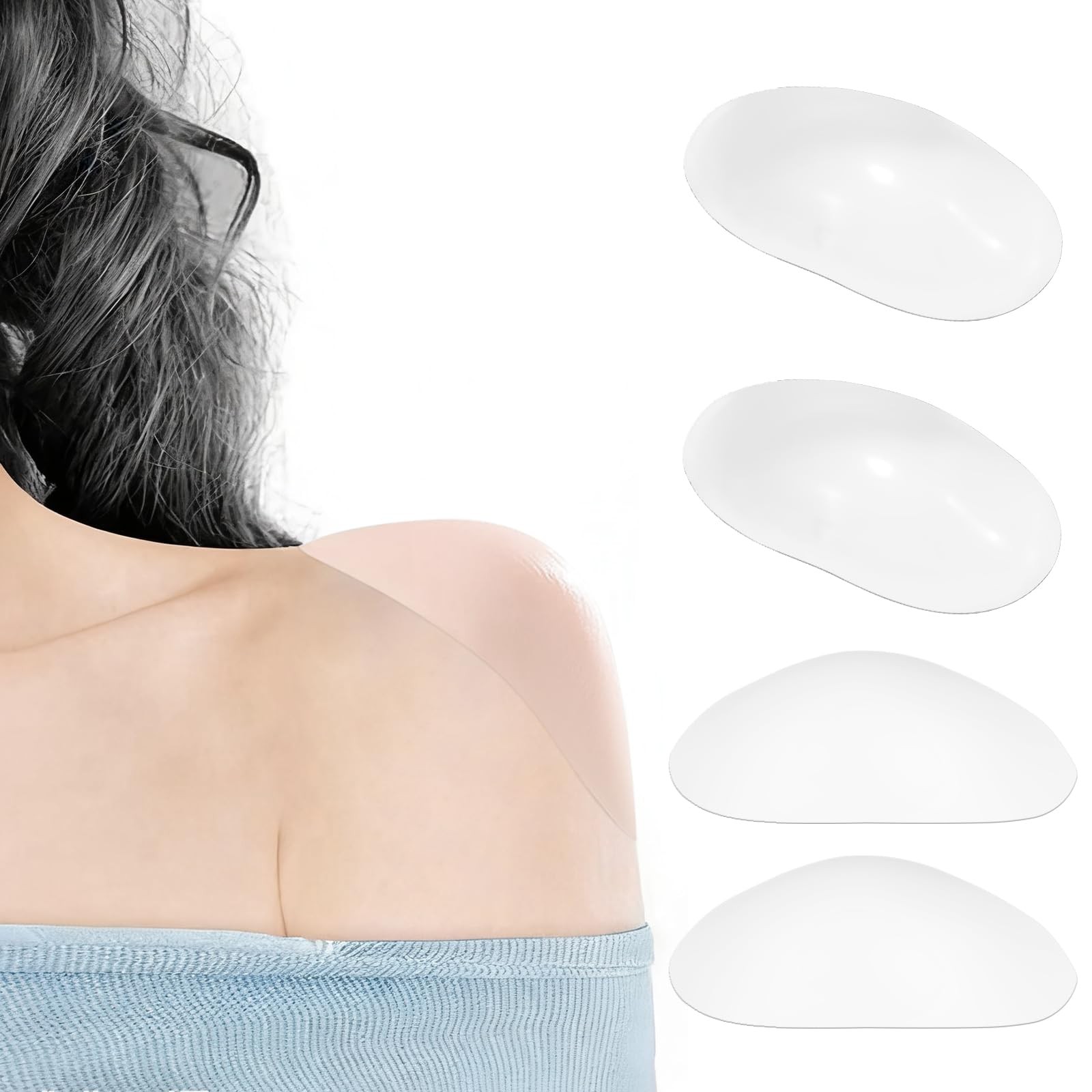 Shoulder Pads for Women, 2 Pair Silicone Shoulder Enhancer Push-up Pads for B…