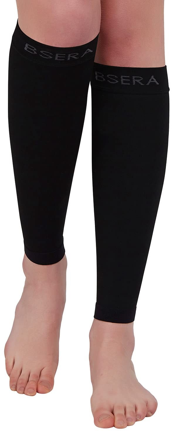 BSERA Black Large Calf Compression Sleeve 2 Pair