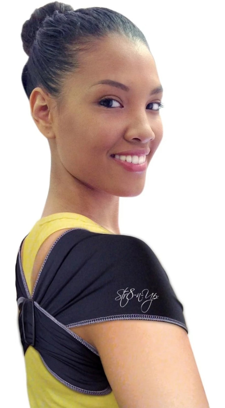 Str8-n-Up Complete Medical Posture Support, X-Large, Solid Black-NEW