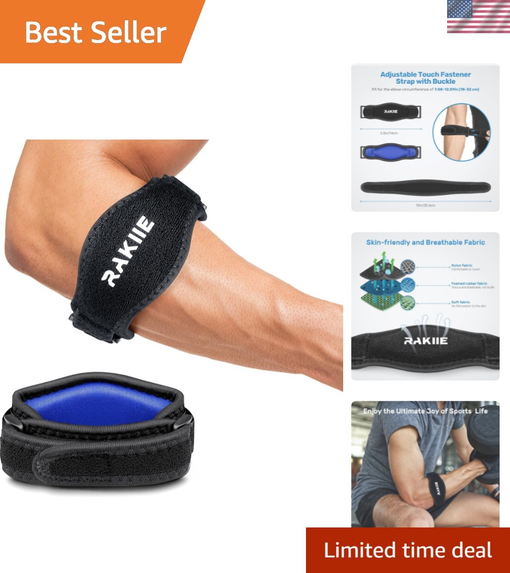 Elbow Brace for Tendonitis, Adjustable Golf and Tennis Elbow Relief for Men a…