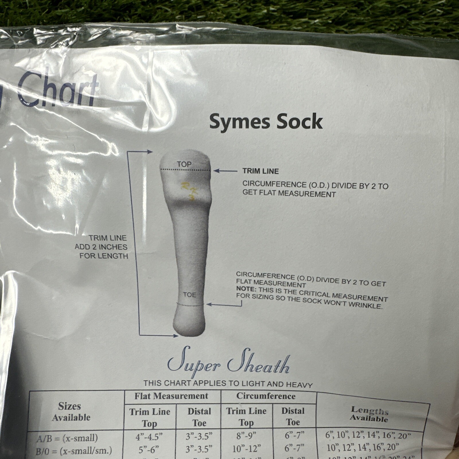 Amputee/Stump SYMES TUBE Sock w/Elasticated Top OBRF5-1/2-12 The Royal Flush