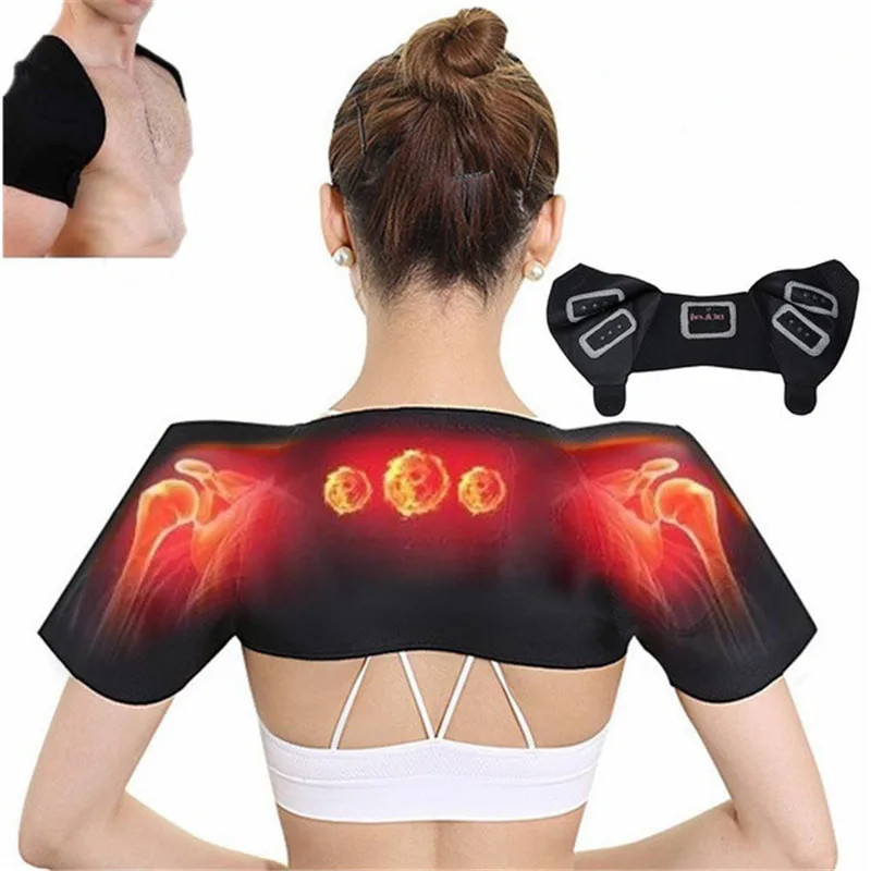 Black Tourmaline Shoulder Brace Self Heating Adjustable Shoulder Warmer Men Wome