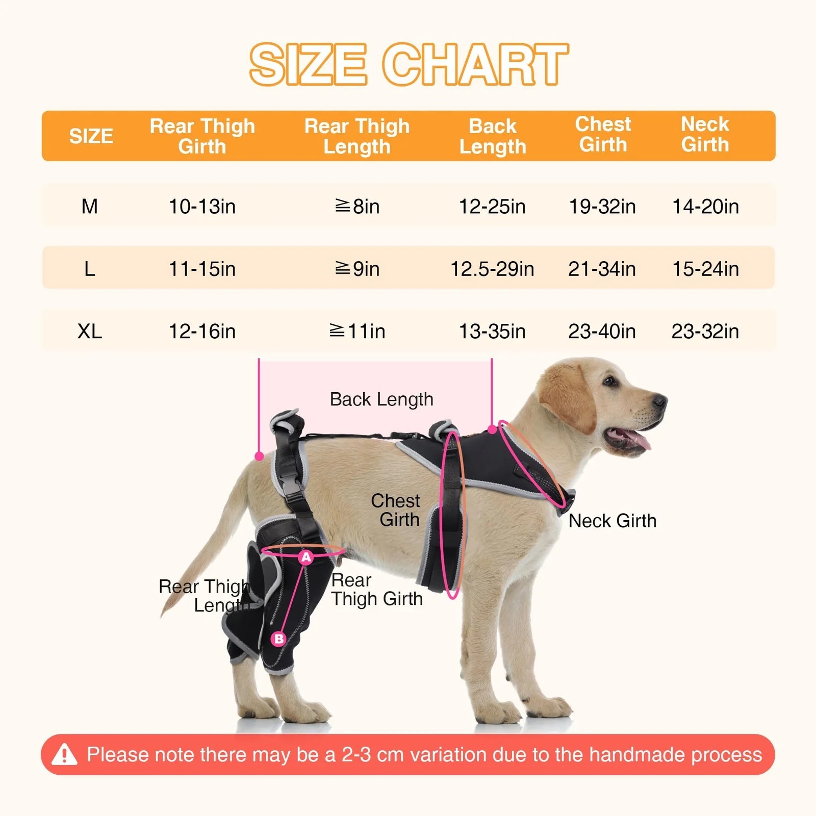 NEW – LISPOO Adjustable Knee Brace for Dogs Back Leg With Metal Splint, LARGE