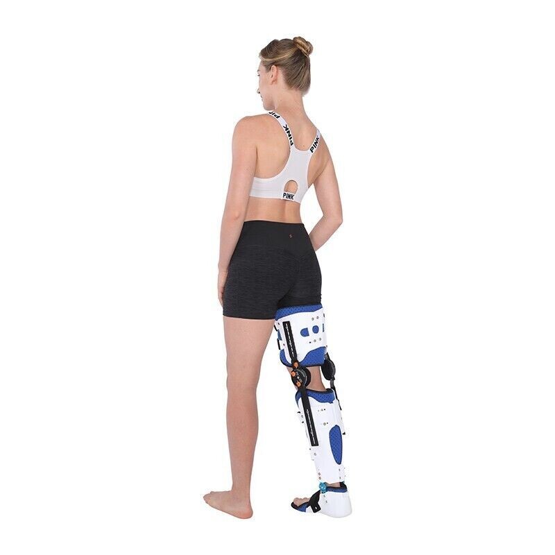 Right foot-Adjustable orthopedic KAFO Knee Ankle Foot Support Brace Universal