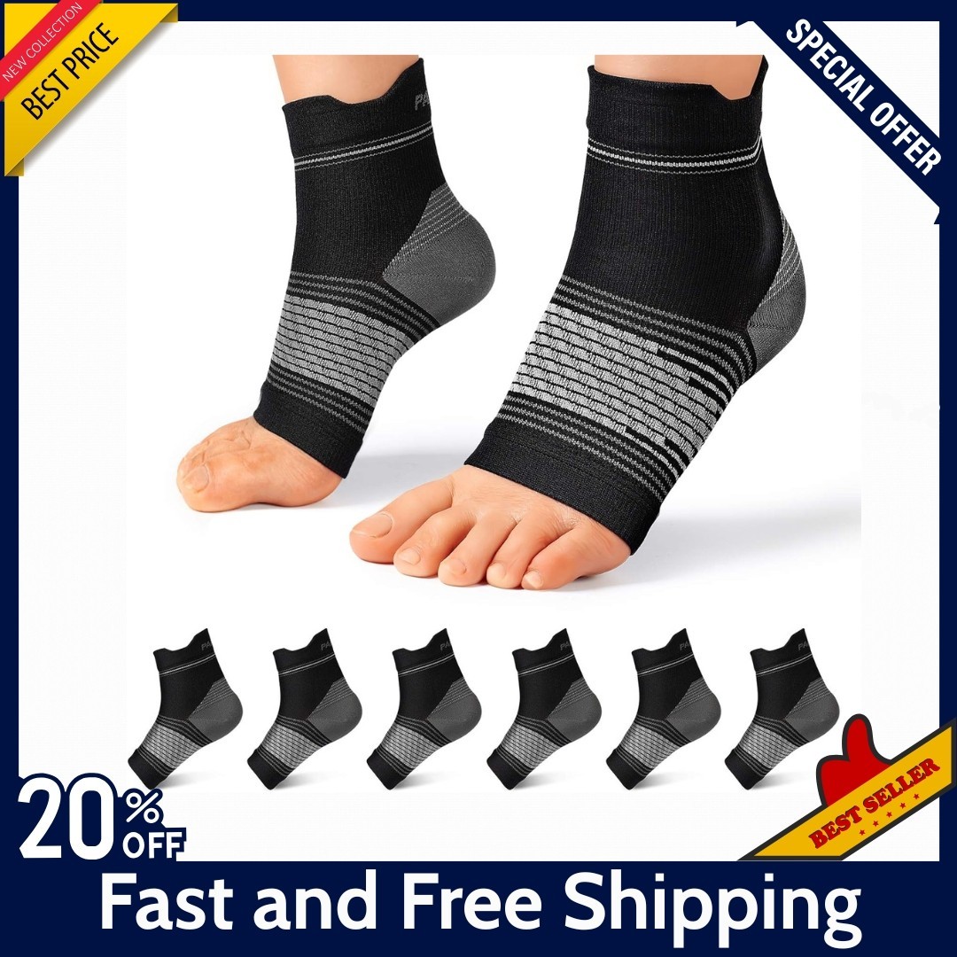 Plantar Fasciitis Sock (6 Pairs) for Men and Women, Compression Foot Sleeves NEW